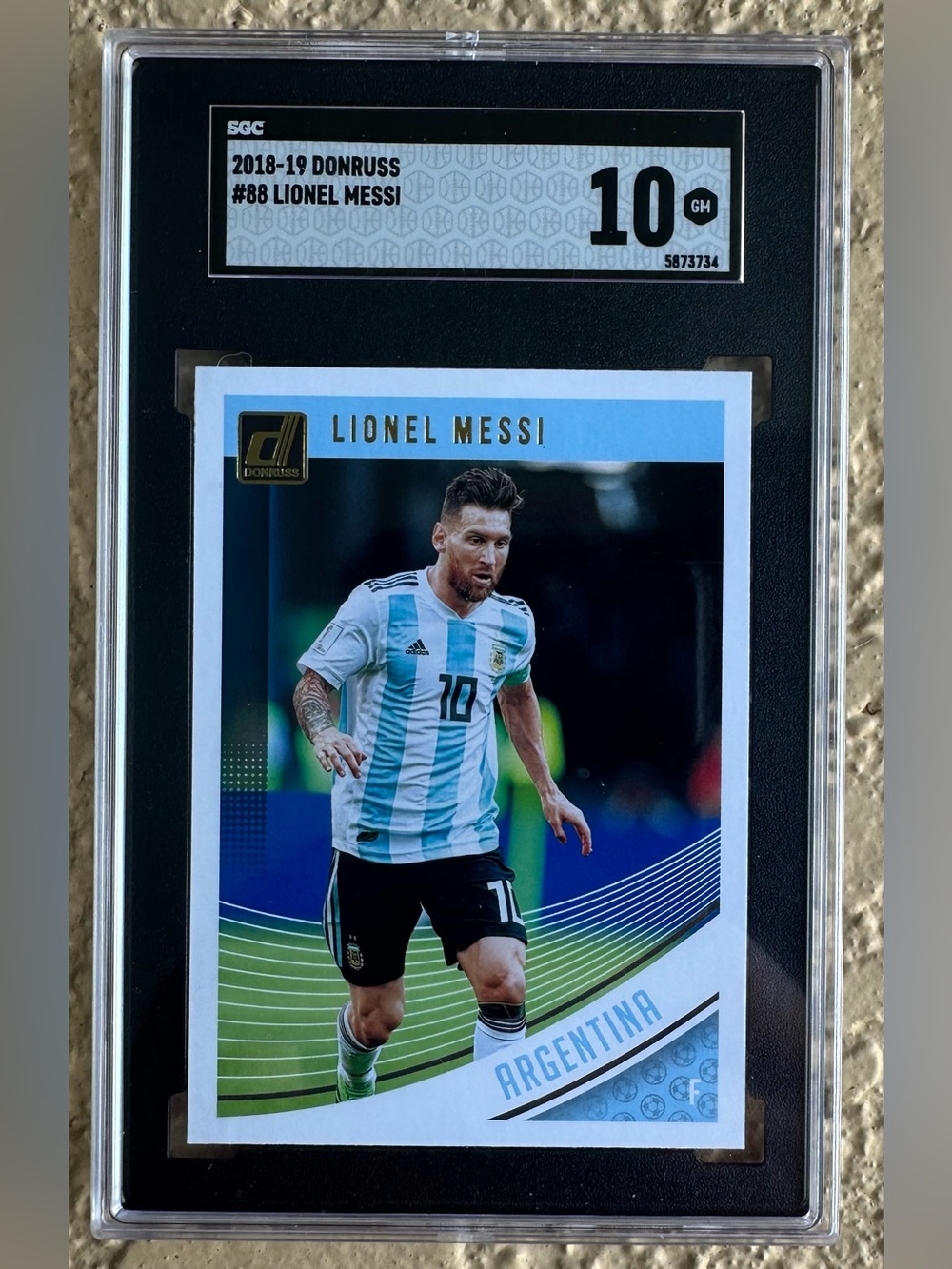 2018 Panini Donruss Lionel Messi #88 SGC 10 Gem Mint Argentina GOAT Miami